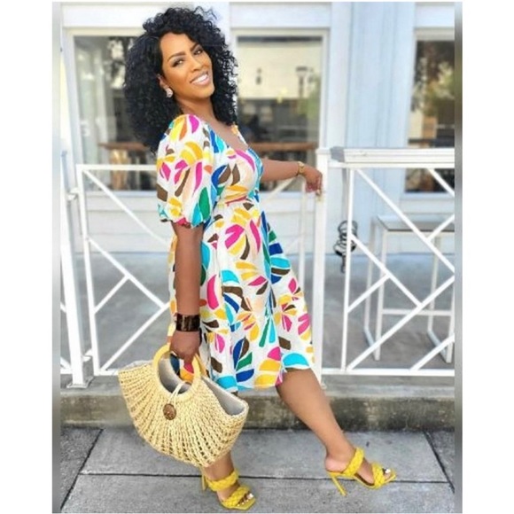 Tabitha Brown for Target Women's Botanical Print Puff
Sleeve Mini Dress small - Picture 4 of 6